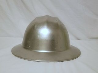 VINTAGE silver ALUMINUM BULLARD Hard Boiled Hard Hat 4