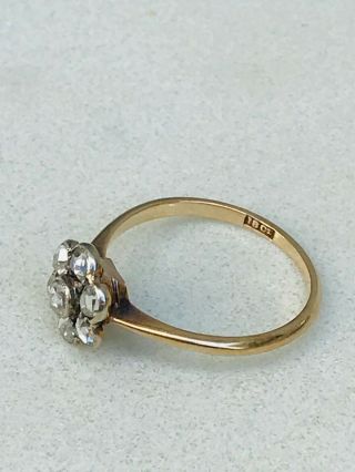 Vintage 18ct Yellow Gold Ring 7 Old Mine Cut Diamonds G/SI Total 0.  52ct 15 4