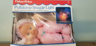 Vtg Puffalump Snuggle Light Pink Doll Fisher Price Nrfb 1372 1991 Glowing