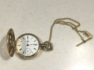 Vintage Elgin Gold Filled 15 Jewels Pocket Watch With Chain