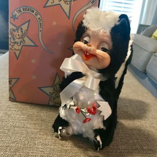 Vintage Awesome Stinky Skunk - Rushton Star Creation W Box Rubber Face - 8 "