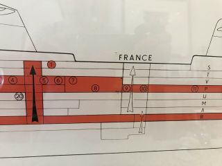 SS FRANCE DECK DIAGRAM Sign Plaque Ship Maritime 3