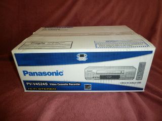 Box Panasonic Pv - V4524s Hi - Fi Stereo Vcr W/ Remote Vintage Deadstock