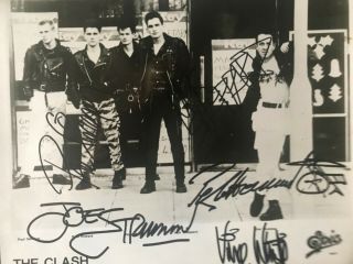 The Clash Signed Promo Photo Autographed Joe Strummer Paul Siminon Rare