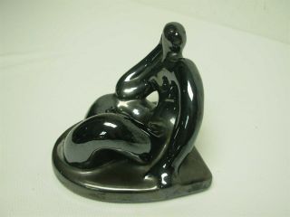 Vintage Signed Art Pottery Abstract Nude Bookend Book End 4 1/2 "