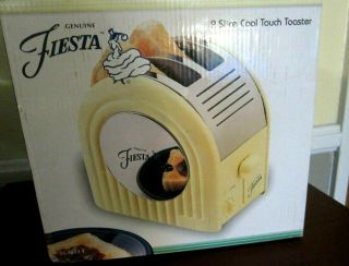 Fiesta Yellow Toaster 2 Slice Cool Touch Toaster - Wide Slots - Vintage Style