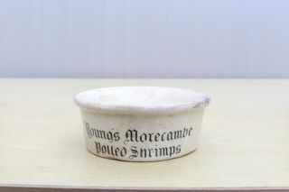 Vintage C1900s Youngs Morecombe Lancs Potted Shrimps Paste Ceramic Pot Jar
