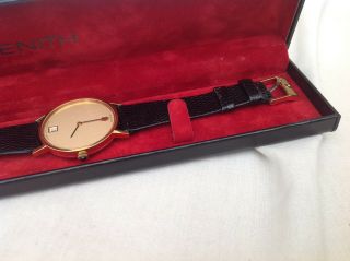 Vintage Mans Zenith Gold Quartz Date Watch (Fully) And Boxed 2