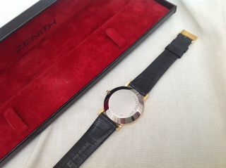Vintage Mans Zenith Gold Quartz Date Watch (Fully) And Boxed 5