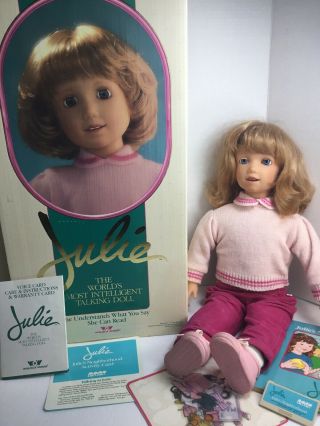 Vintage Talking Julie Doll Worlds Of Wonder With Book Cartridge