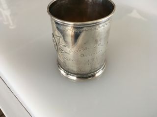 Antique 1864 Gorham Coin Silver Medallion Pattern Head Mug cup 3