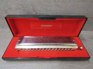 Vintage Hohner 64 Chromonica Harmonica Made In Germany Iob 7852
