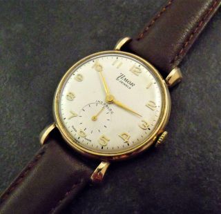 Vintage Mans 9ct Gold Timor Wristwatch 21 Jewel Hallmarked 1956 As1200