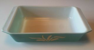Vintage Pyrex Green Wheat Promotional Space Saver Casserole Dish 1960s No Lid 5