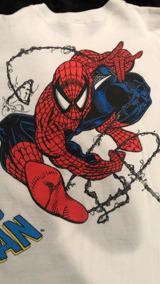 1993 Vintage Spiderman Shirt Front Back X - Men Magneto Blockhead Dc Venom