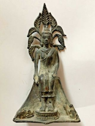 Fine Antique Bronze Thai Buddha Statue 19th Century