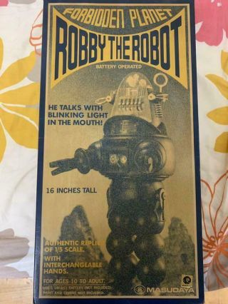 Vintage 1997 Forbidden Planet Robby The Robot Talking Figure Masudaya 1/5 (hyas)