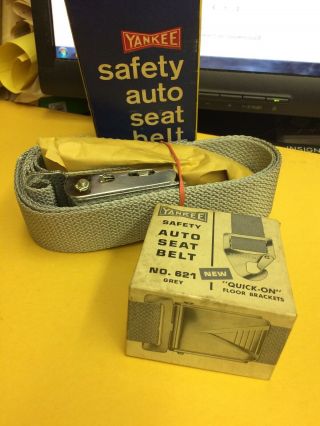2 Vintage Nos Yankee Auto Safety Seat Belt No.  621 Grey -