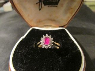 Vintage Quality 18ct Gold Ruby & Diamond Ring