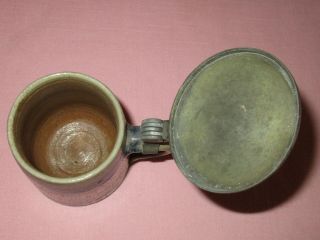 Antique 19th C Stoneware Decorated Small Tavern Mug Tankard Stein NYC F.  Heyde 6