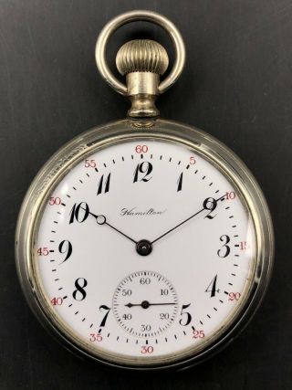1919 Hamilton 16s 17j Antique Pocket Watch Movement 974/2 1384301 Salesman Case