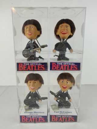 Complete Set Vintage Remco 1964 Beatles Figures 5 " John Paul George Ringo,  Cases