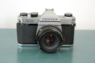 Vintage Asahi Pentax K1000 35mm Film Camera & Smc Pentax - A50mm 1:2 Lens