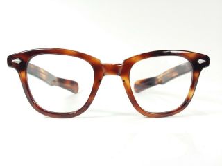 Vintage 50s Thick Horn Tart Fdr Style Tortoise Shell Eyeglasses Frames Eyewear