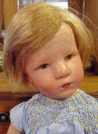 14 " Rare C1930 Cloth Kathe Kruse Doll,  Marked Foot