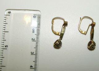 ELEGANT,  ANTIQUE,  FRENCH,  NAPOLEON III 18 CT GOLD DORMEUSES DIAMOND EARRINGS 6