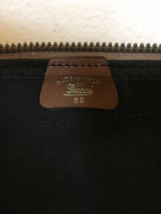 Authentic Vintage Gucci Duffle Bag Black Canvas & Brown Leather 2