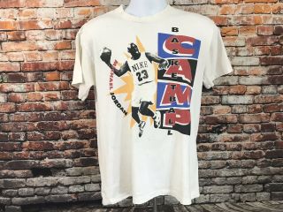 Vtg Michael Jordan Basketball Camp Grey Tag Single Stitch T - Shirt (204)