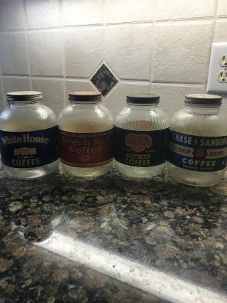 4 Vintage Coffee Jars