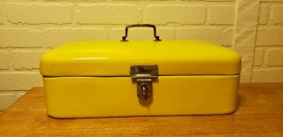 Vintage Yellow Enamel Bread Box