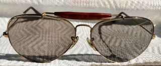 Rare Vintage Ray Ban Brown Tortoise Outdoorsman Sunglasses Changeable Lenses