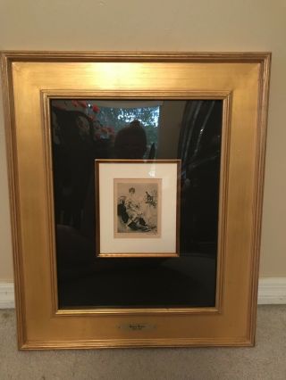 Rare Louis Icart “banquet Ave Le Champagne Ayala” Postcard Signed And Framed
