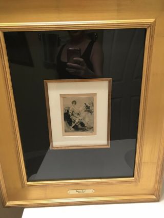 Rare Louis Icart “Banquet ave le Champagne Ayala” Postcard Signed and Framed 4
