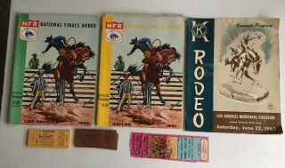 Vintage 1961 - 62 - 63 Nfr Rodeo Programs,  Rodeo Tickets,  Bull Fighting Tickets Rare