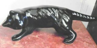Vintage Black Camark Pottery Climbing Cat
