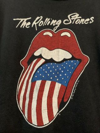 Vtg 80s The Rolling Stones North American Tour Rock Band T - shirt 2