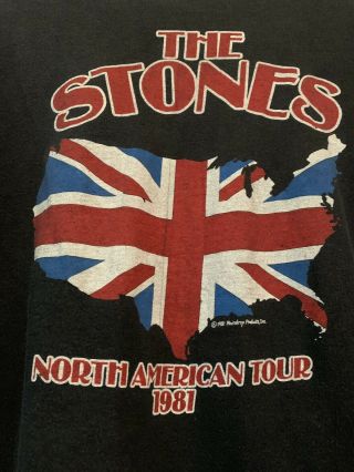 Vtg 80s The Rolling Stones North American Tour Rock Band T - shirt 6