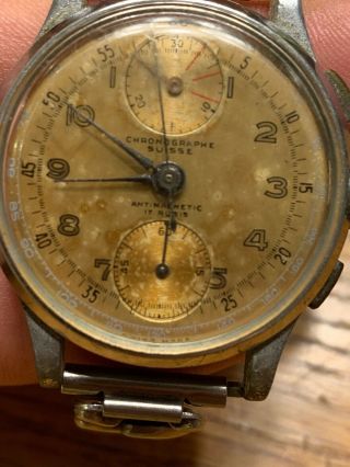 Vintage Bwc Chronograph Suisse Buttes Watch Co Mens Watch Antimagnetic 17 Look