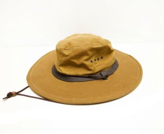 Filson Co Vintage Tin Cloth Shelter Bush Hat Fishing Waxed Cotton Canvas Small