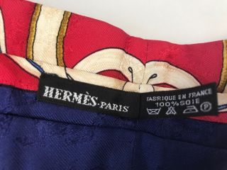Authentic Hermes Paris Vintage Silk Scarf Henri d ' Origny Rare France 3