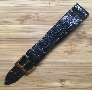 Vintage Audemars Piguet Black Aligator Leather Watch Strap.  18mm