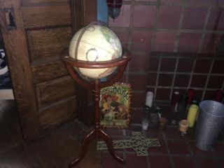 Vintage Replogle 12 " World Classic Globe On Wooden Stand