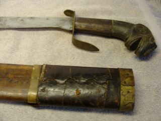 Antique Long Sword Knife Moro Bangkung Kris Barong Kampilan Philippines Filipino