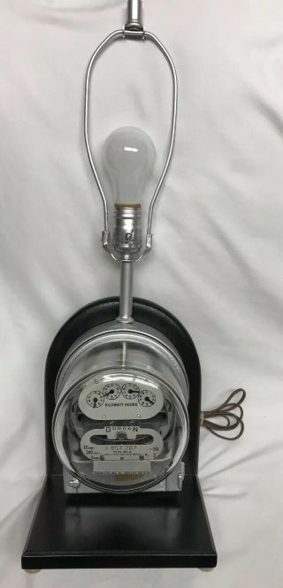 Steampunk Repurposed Vintage Duncan Electric Meter Table Lamp Mf - A