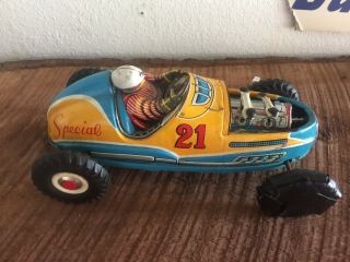 Rare Vintage T.  N Nomura Tin Toy Race Car Antique