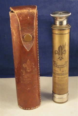 Vintage Baden Powell Boy Scout Three Drawer Telescope The Bp " Teliscout "